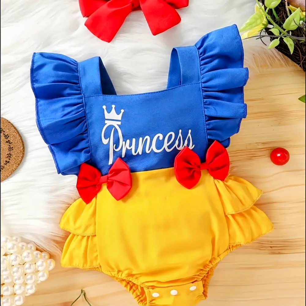 Blue and Yellow Princess Ruffle Romper